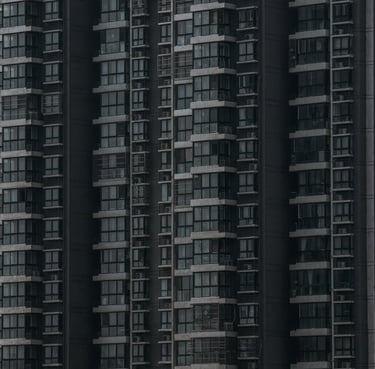 black and white concrete building