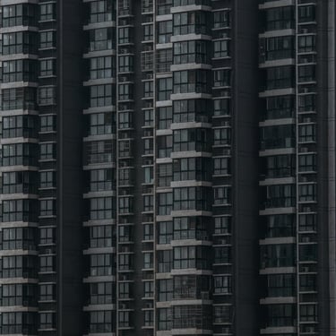 black and white concrete building