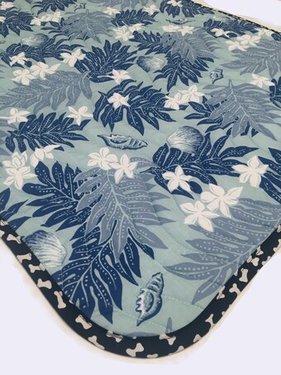 Tropical Blue Lawai and Navy blue Palaka Dog Blanket Cat Blanket