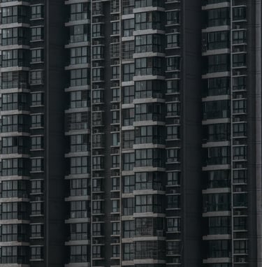 black and white concrete building