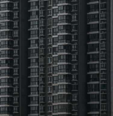 black and white concrete building