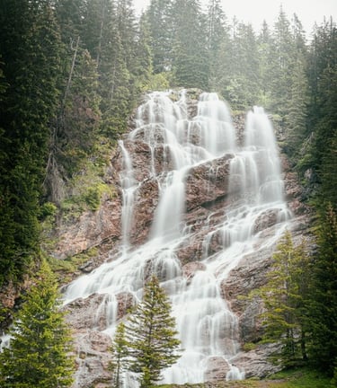 water falls in the forest