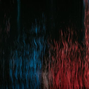 red blue and black abstract painting