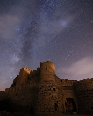 brown concrete building under starry night