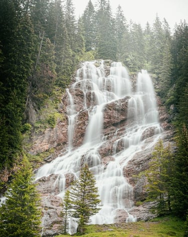 water falls in the forest