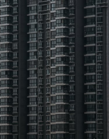 black and white concrete building