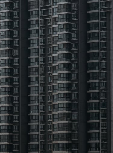 black and white concrete building