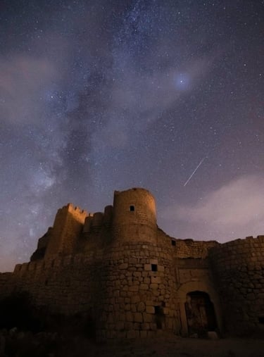 brown concrete building under starry night