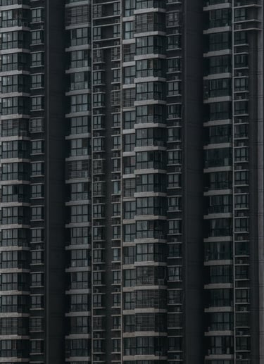 black and white concrete building