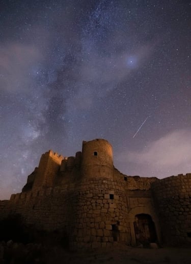 brown concrete building under starry night