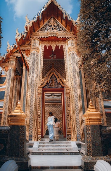 man and woman standing in front of brown concrete building during daytime