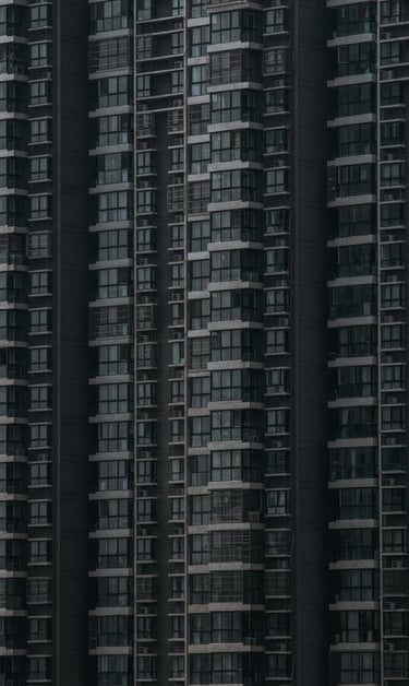 black and white concrete building
