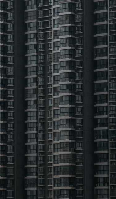 black and white concrete building