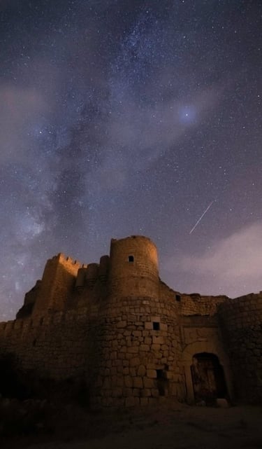 brown concrete building under starry night