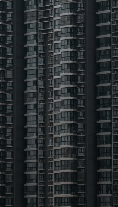 black and white concrete building