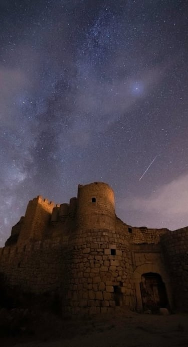 brown concrete building under starry night