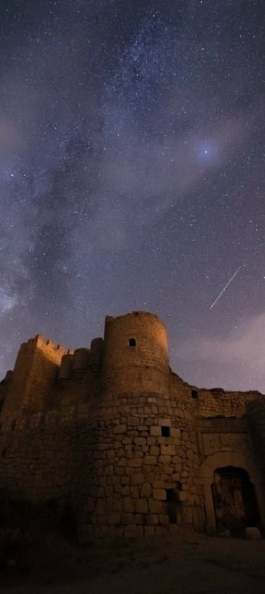 brown concrete building under starry night