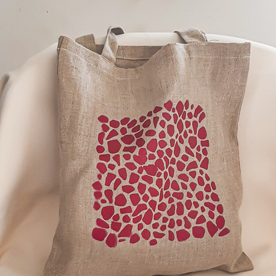 Tote bag lin MOSAIC
