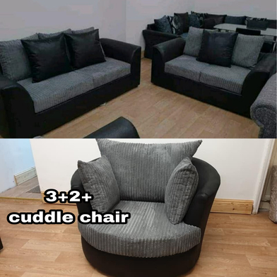 Grey corner sofa hotsell with cuddle chair