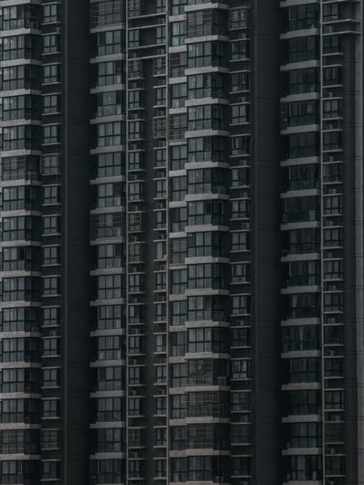 black and white concrete building