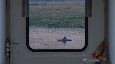 white and brown train door