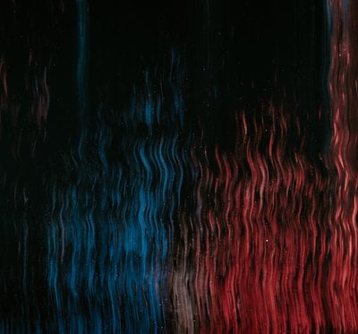 red blue and black abstract painting