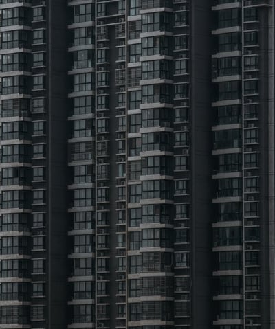 black and white concrete building