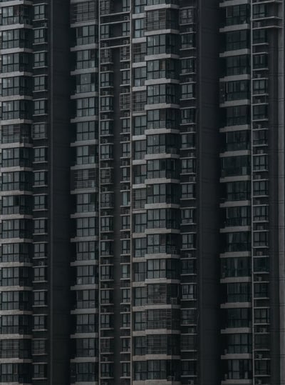 black and white concrete building