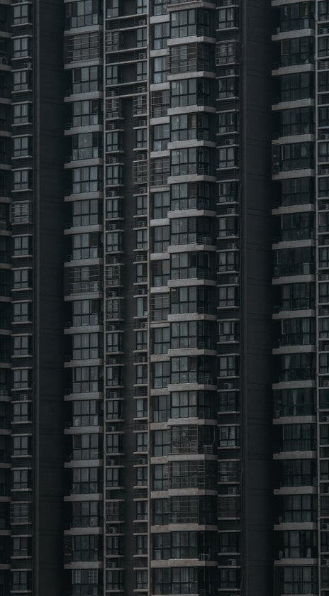 black and white concrete building
