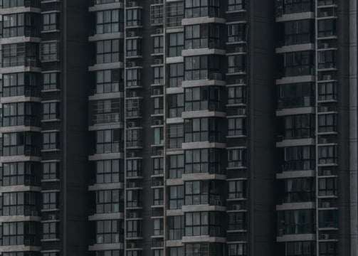 black and white concrete building