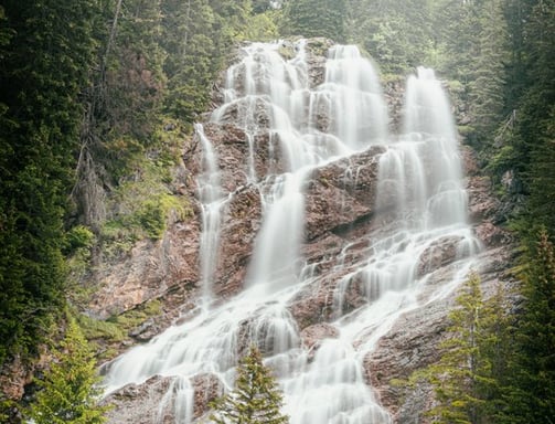 water falls in the forest