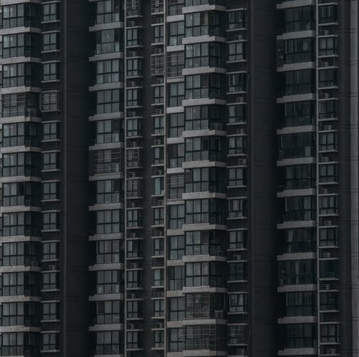 black and white concrete building