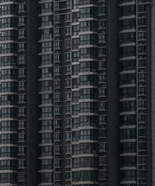 black and white concrete building
