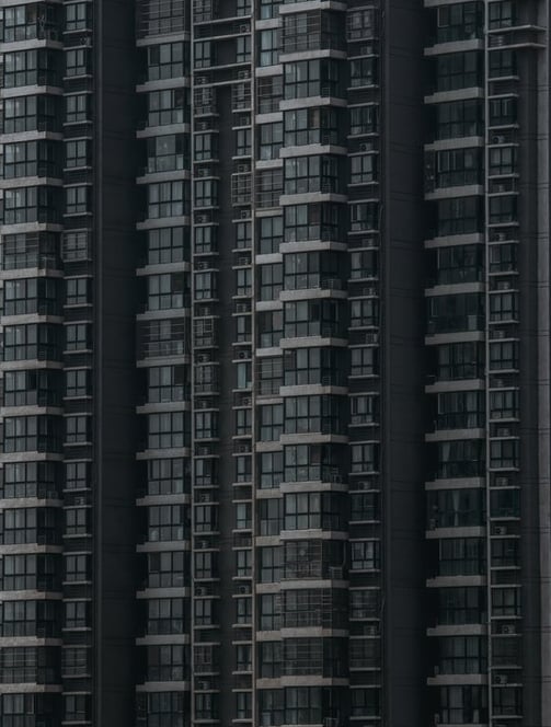 black and white concrete building