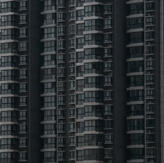 black and white concrete building