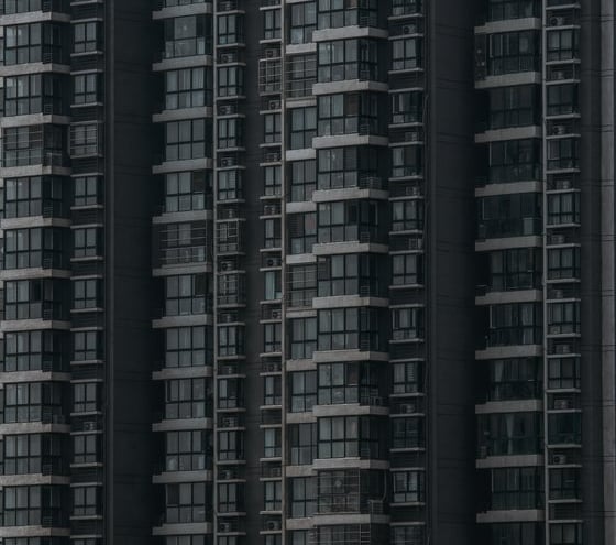 black and white concrete building