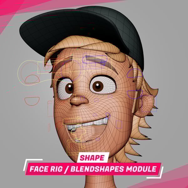 ArmenPamok - SHAPE - Face rig / blendshapes module 2 store 01HZPERQKER62HR91Y64QKYHK4%2Fassets%2F1738217439204 face rig module thumb V2