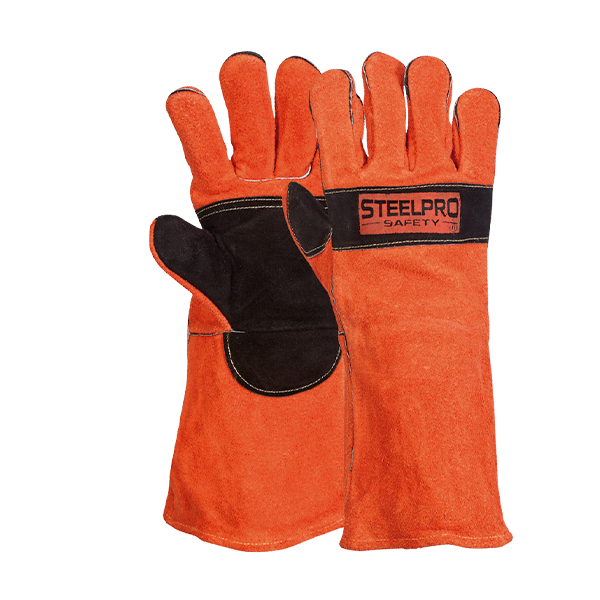 Guante Soldador Naranja Negro