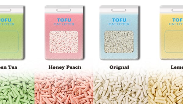 Tofu Cat Litter With White/Pink/Green/Grey