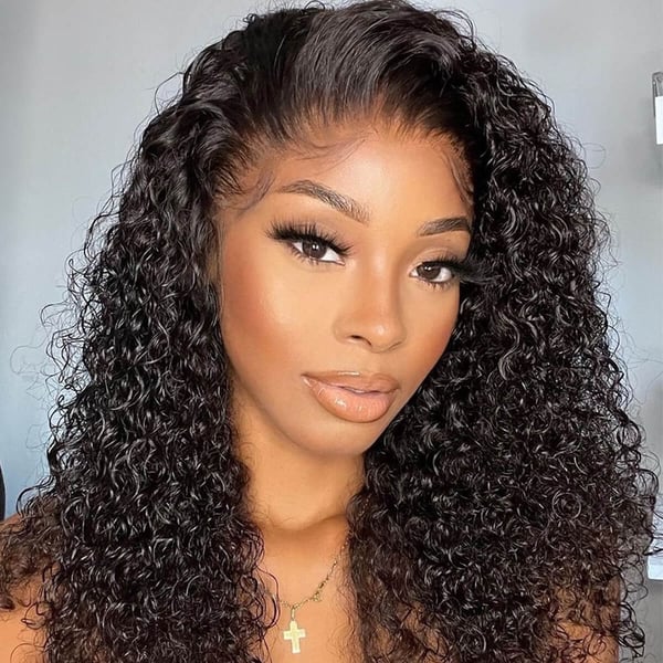 Jerry Curl 13x4 Transparent Lace Frontal Human Hair Wig 180 Density Ajani Beauty Salon Wig Specialists