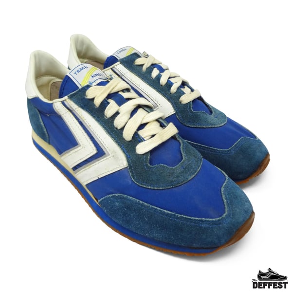 Track King Brand 70s 80s Blue and White Vintage Style Sneakers Size 8.5 Deffest Shop