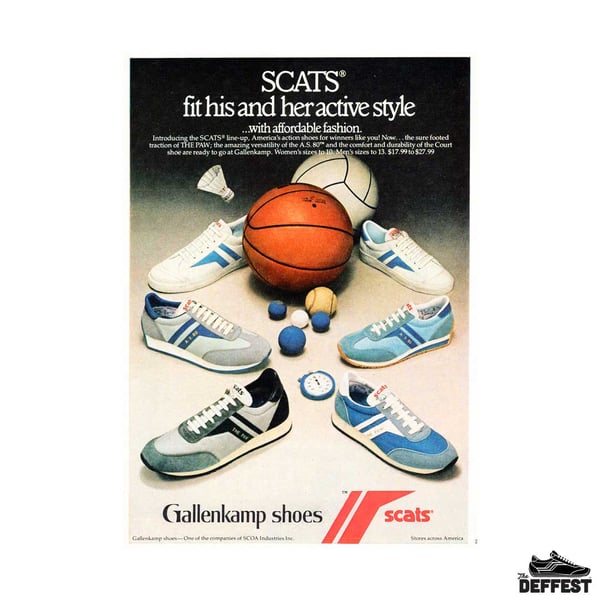 Gallenkamp Scats Shoes 70s 80s Vintage Sneakers Print Ad Deffest