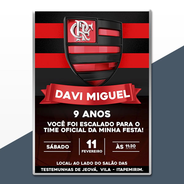 Criar convite de aniversário - Convite Flamengo