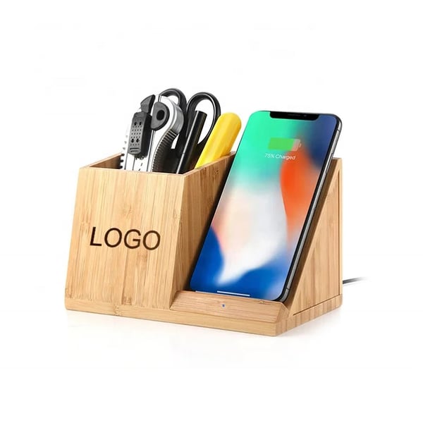 Eco-Friendly Bamboo Desk Organizer Wireless Charger  Shenzhen Gina  Technology Co., Ltd: Innovative Solutions for Wireless Charging, Earpods,  Data Cables, Digital Clocks, Desktop Organizers, Corporate Gifting, and  Sustainable Bamboo Innovations