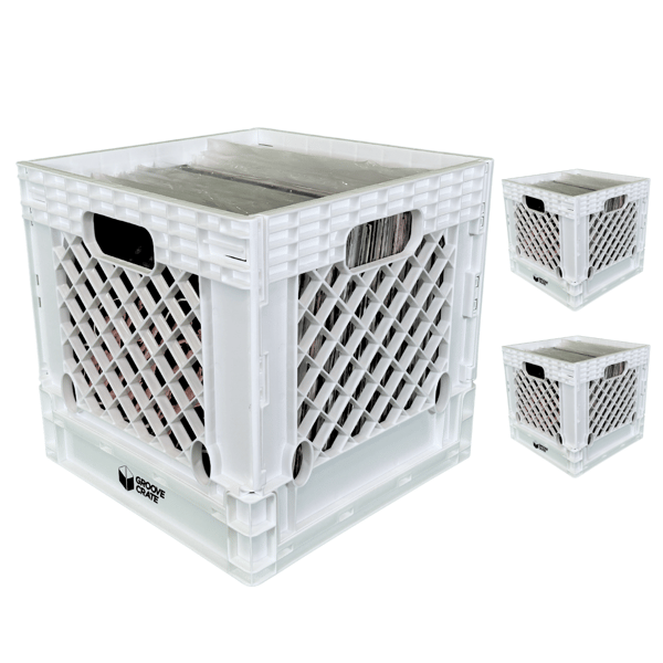 Vinyl Record Storage Crate for 12 Vinyl LP Collapsible and Stackable Milk  Crate in White - 3 Pack - By Groove Crate