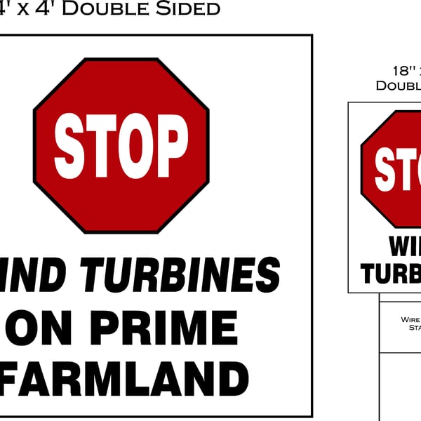 Purchase Signs | No Wind Turbines on Prime Farmland