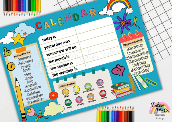 Preschool Calendar classroom kids calendar