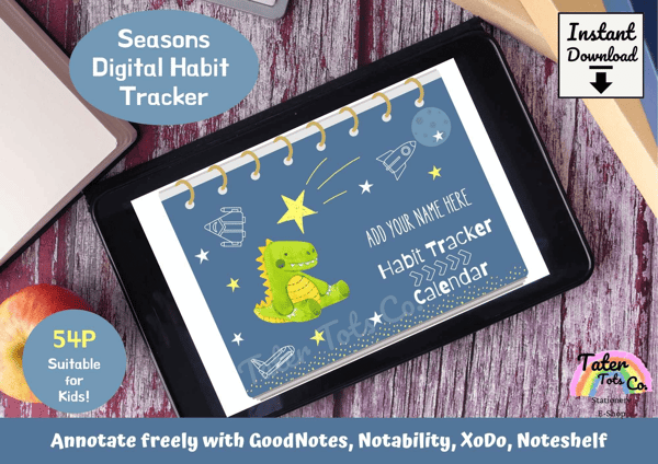 Digital Habit Tracker for kids Digital Planner