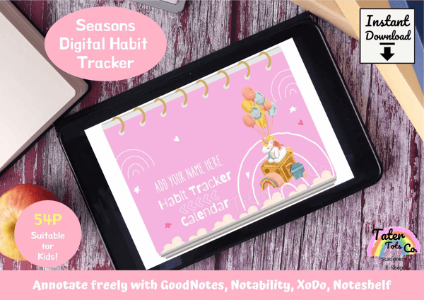 Digital Habit Tracker for kids Digital Planner