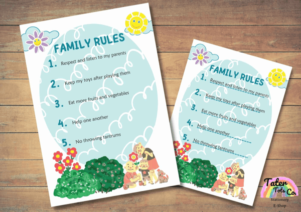 House Rules, Home and Family playroom Sign